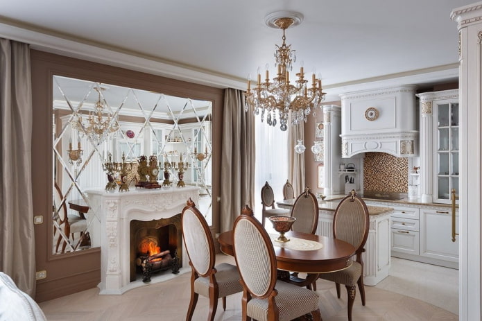 mirror with facet in the interior of the kitchen mirror with facet in the interior of the kitchen