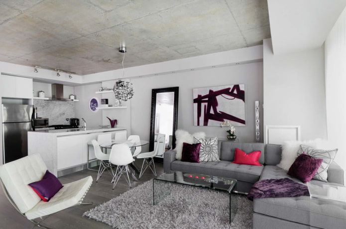 mirror in the interior of the kitchen-living room mirror in the interior of the kitchen-living room