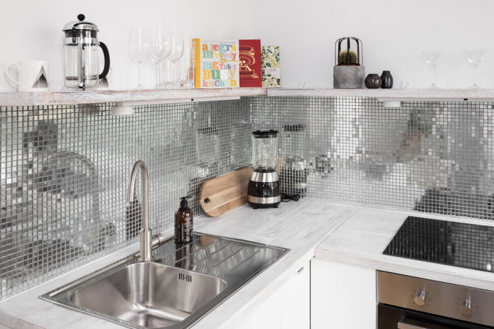 mirror mosaic in the interior of the kitchen mirror mosaic in the interior of the kitchen