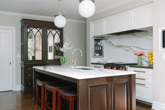 mirror built into furniture in the interior of the kitchen mirror built into the furniture in the interior of the kitchen