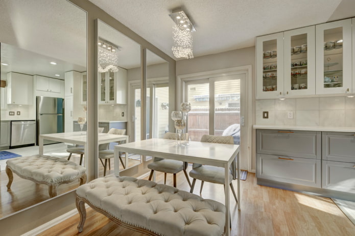 mirror in the interior of the kitchen mirror in the interior of the kitchen