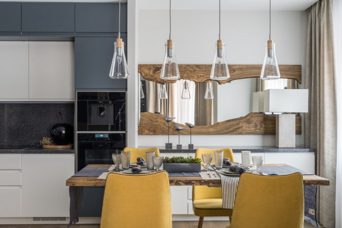 mirror panel in the interior of the kitchen mirror panel in the interior of the kitchen