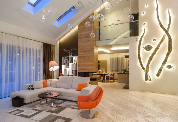 backlit wall panel in the interior backlit wall panel in the interior