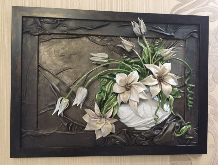 panels made of leather on the wall in the interior panels made of leather on the wall in the interior