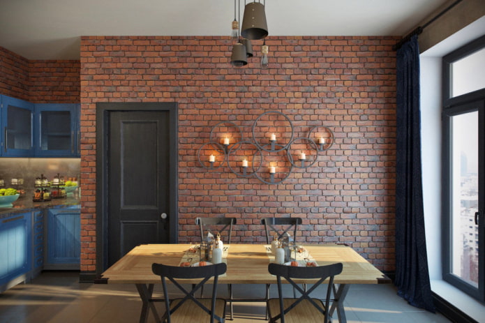 wall panel in the interior in the loft style wall panel in the interior in the loft style