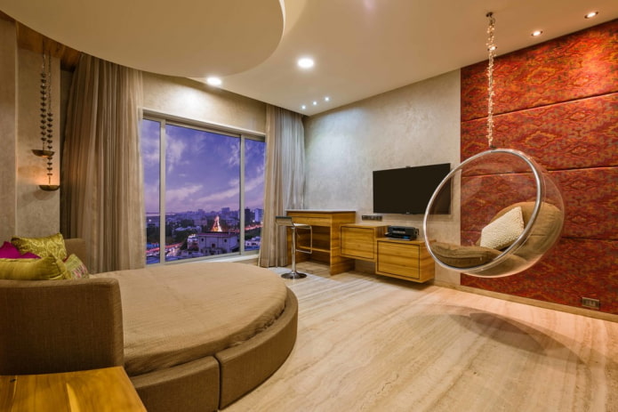 TV in the interior of the bedroom TV in the interior of the bedroom