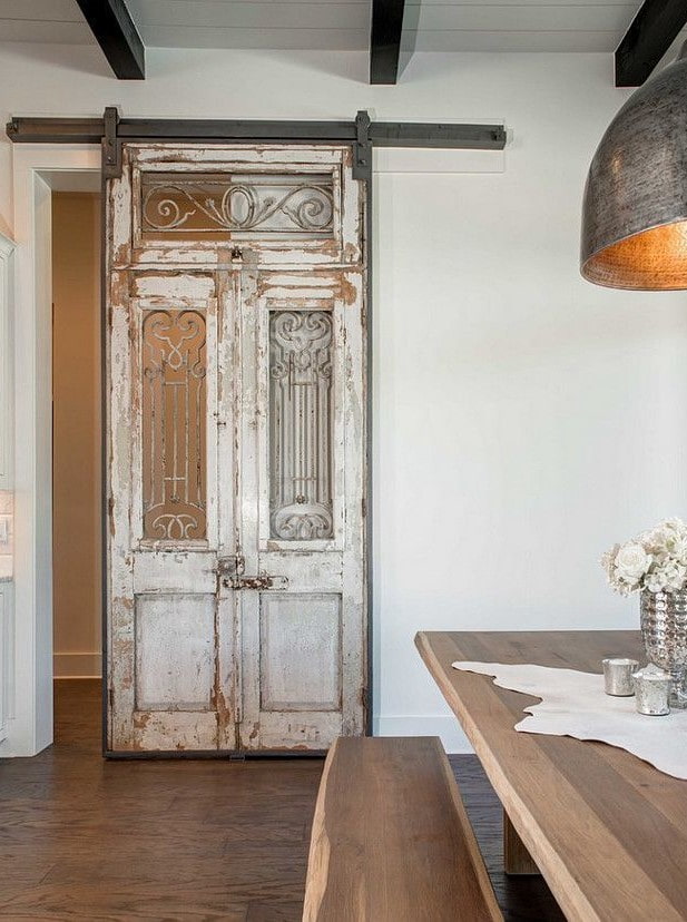 sliding doors in Provence style interior