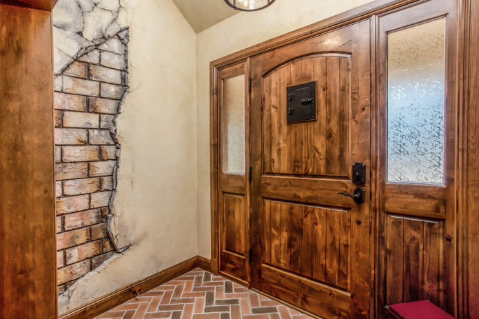 brown doors in the interior in the style of Provence