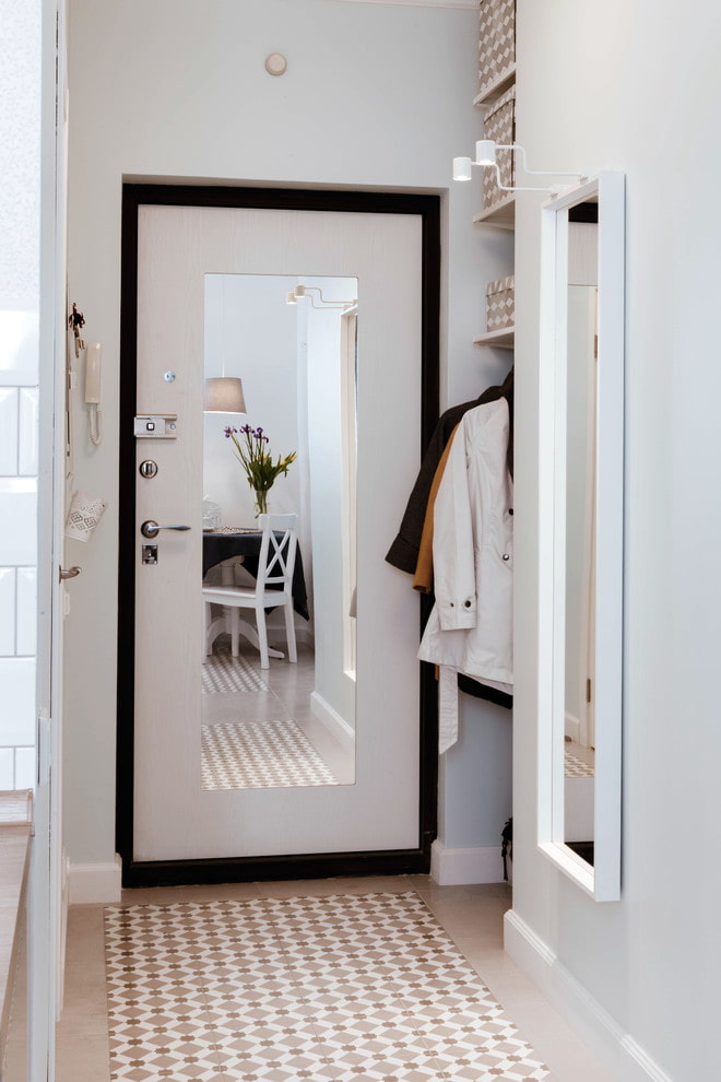 Front door with mirror