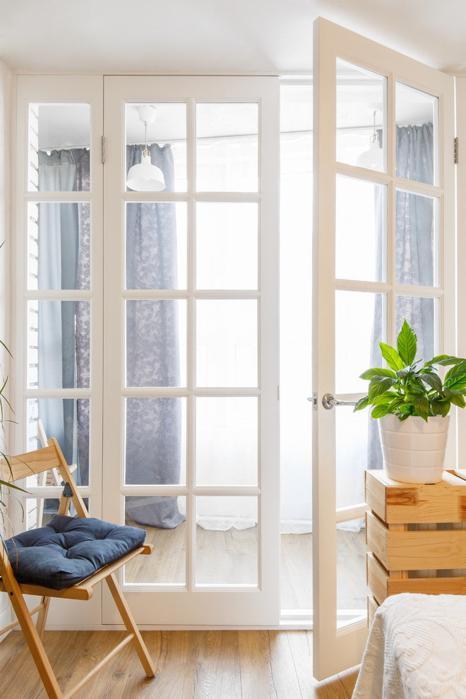 White door with glass inserts