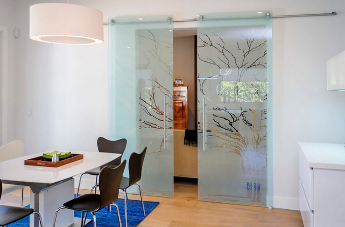 glass hinged door