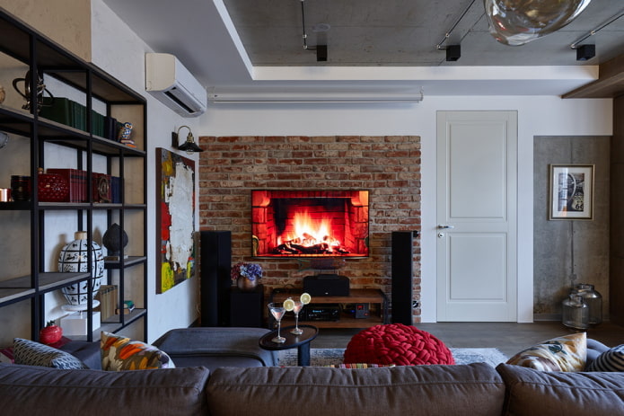 interior doors in the living room in the loft style interior doors in the living room in the loft style