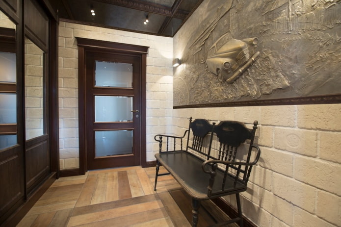 door with glass in a loft-style interior door with glass in a loft-style interior