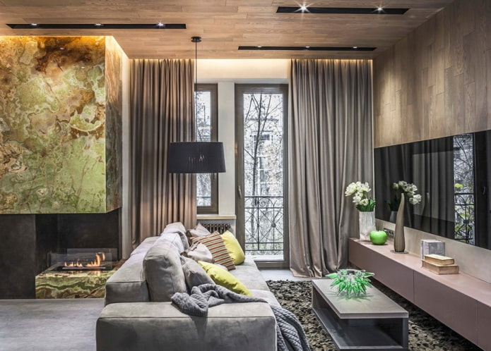 fireplace and TV on opposite walls in the interior fireplace and TV on opposite walls in the interior