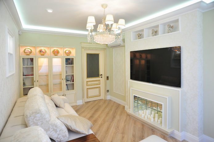 fireplace and TV in the interior of a small living room fireplace and TV in the interior of a small living room