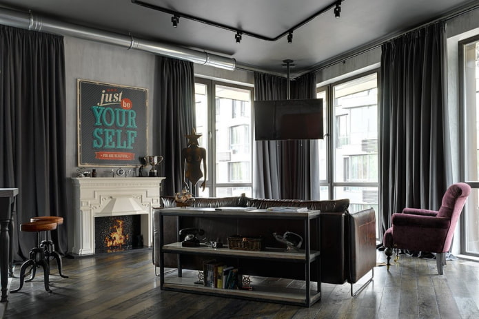 TV on the ceiling in the interior of the living room TV on the ceiling in the interior of the living room