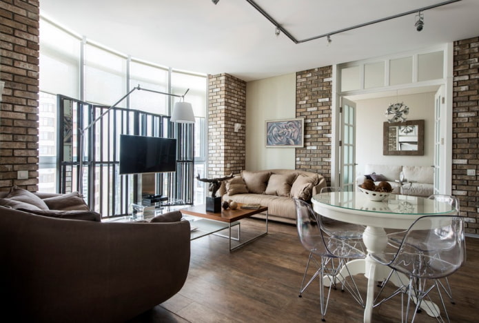 TV in the center in the interior of the living room TV in the center in the interior of the living room