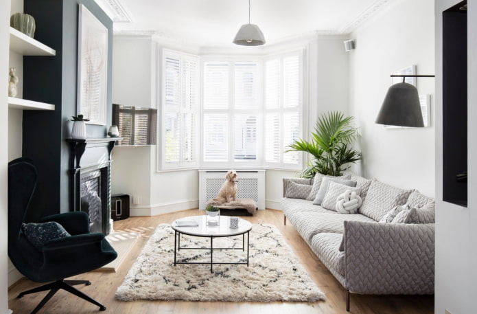 TV in the corner in the interior of the living room TV in the corner in the interior of the living room