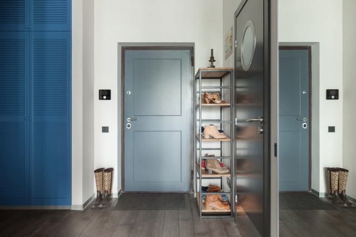 gray-blue door in the hallway gray-blue door in the hallway