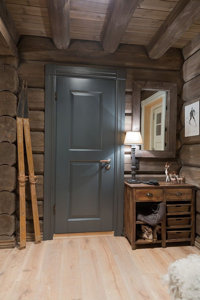chalet-style door in gray chalet-style door in gray