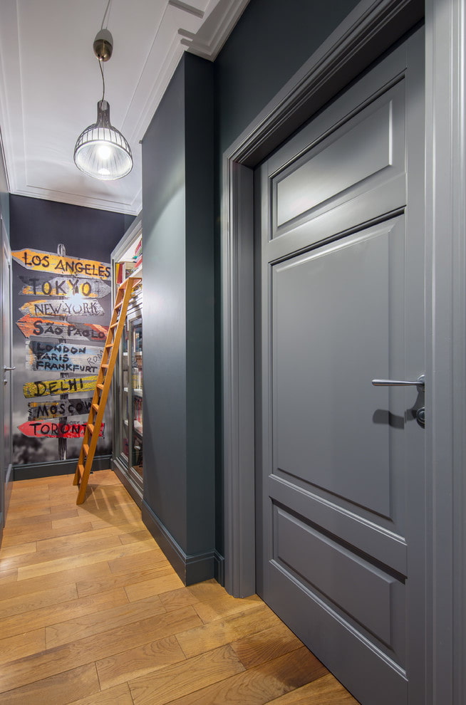 gray MDF door in the interior gray MDF door in the interior