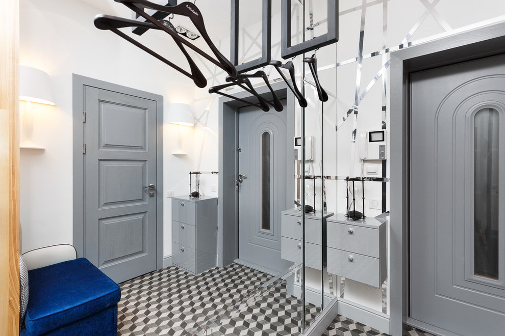 Gray door in the hallway