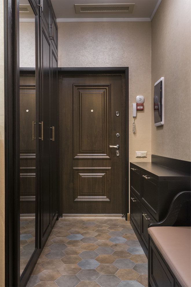 wenge-colored doors in the hallway