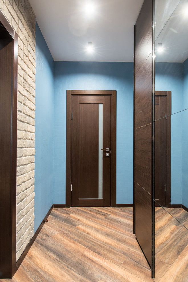wenge-colored doors in the hallway
