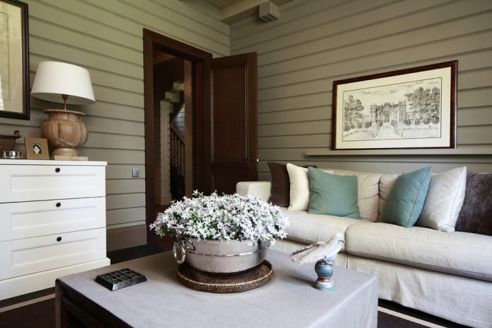 interior doors in wenge color in the living room