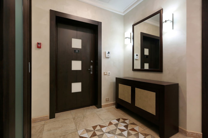 wenge-colored doors in the hallway