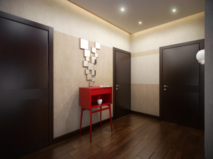 doors in wenge color combined with the floor in the interior