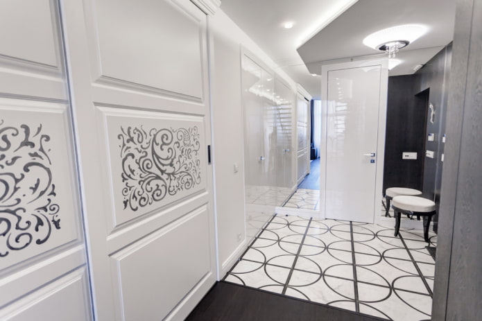 doors in white with a pattern in the interior doors in white with a pattern in the interior
