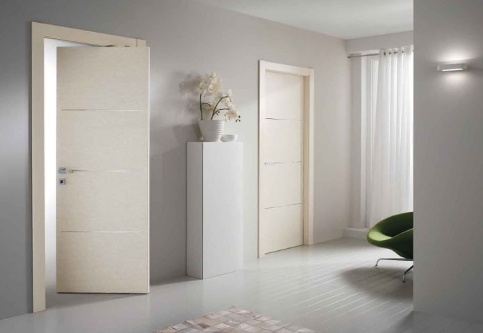 doors in a light shade in the style of minimalism