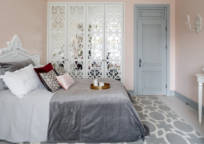 light-colored doors in the bedroom