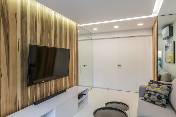 white doors in the interior of the living room