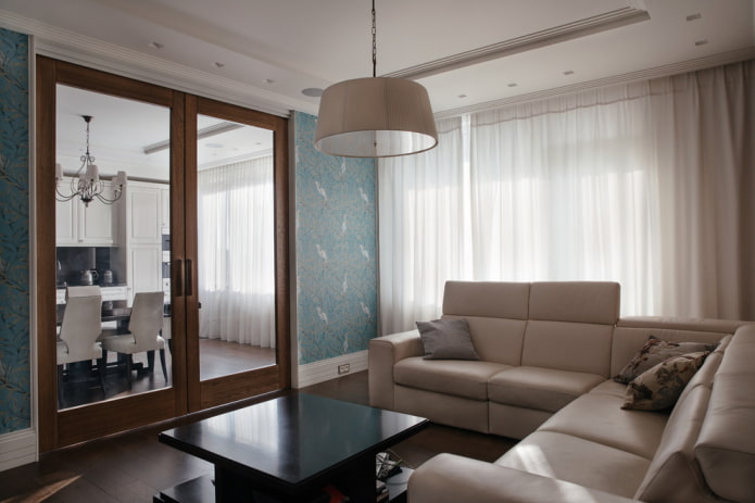 glass door in the interior of the living room