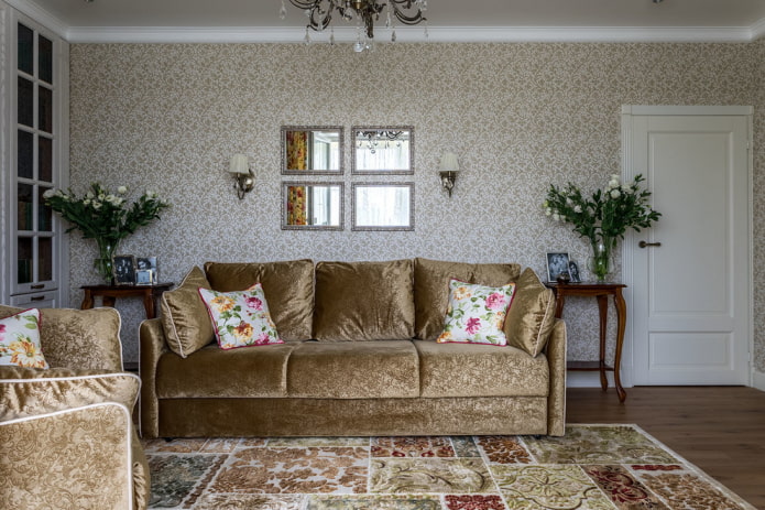single-leaf door in the interior of the living room