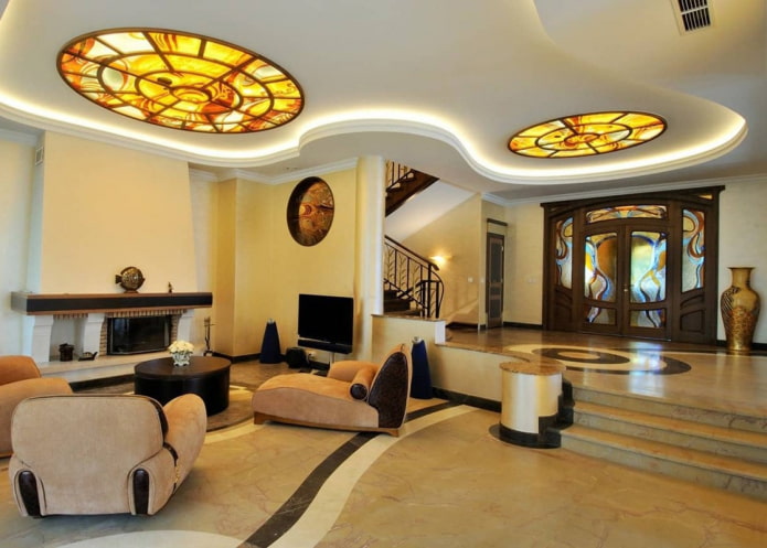 doors in the interior of the living room in modern style