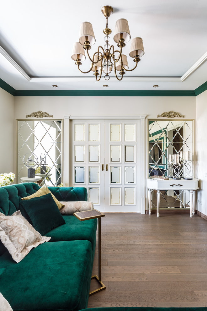 doors with frosted glass in the interior of the living room