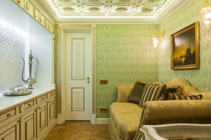 doors with patterns in the interior of the living room