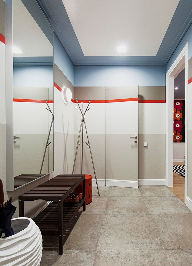 doors in the interior of the hallway in a modern style