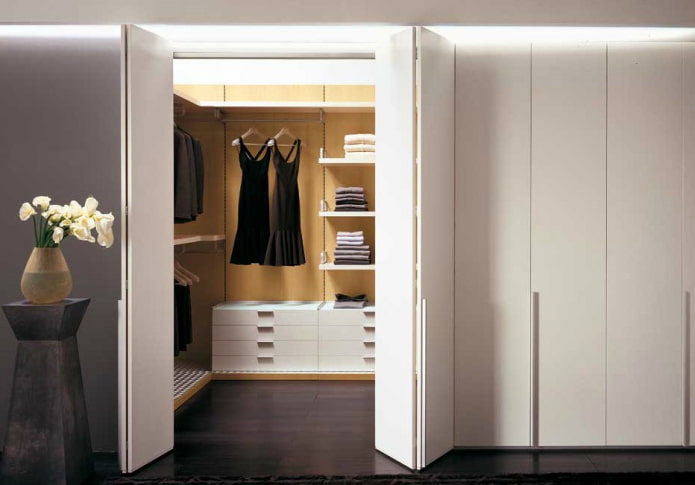 dressing room with folding doors in the interior dressing room with folding doors in the interior