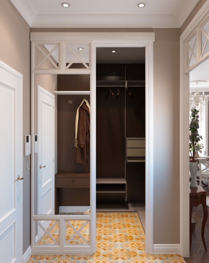 dressing room with mirrored doors in the interior dressing room with mirrored doors in the interior