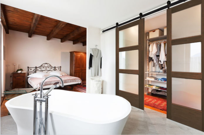 dressing room with brown doors in the interior dressing room with brown doors in the interior