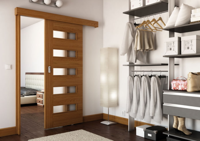 dressing room with brown doors in the interior dressing room with brown doors in the interior