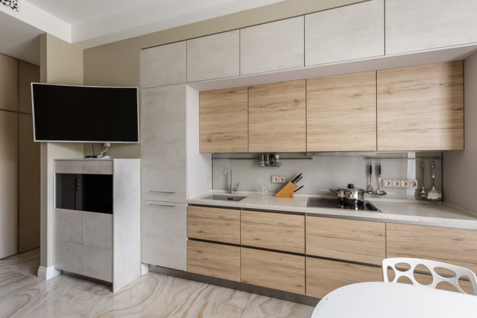 wall TV in the corner in the interior