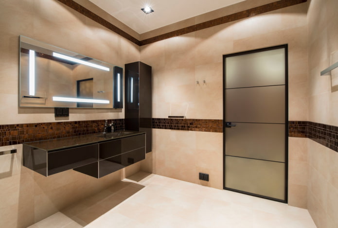 matte doors in the bathroom interior