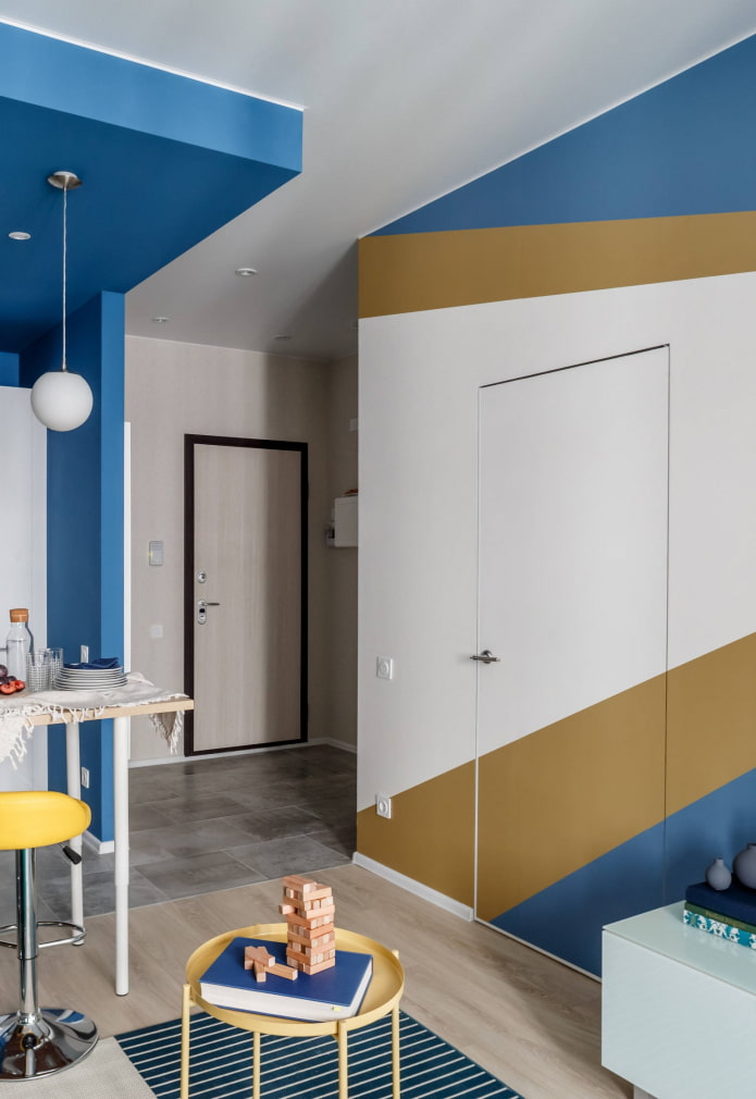 multi-colored doors in the interior