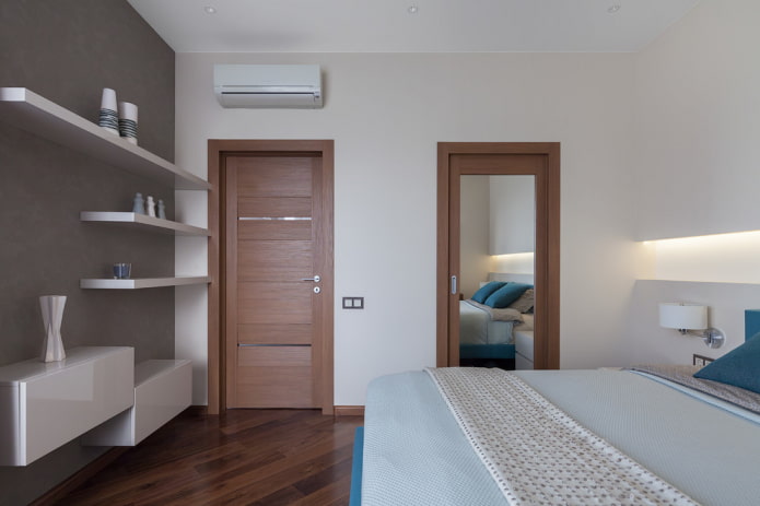 doors in the interior of the bedroom