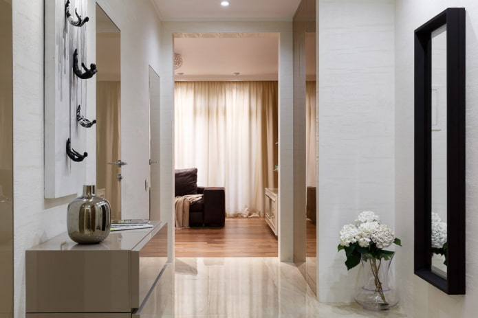 arch in the interior of the hallway in a modern style